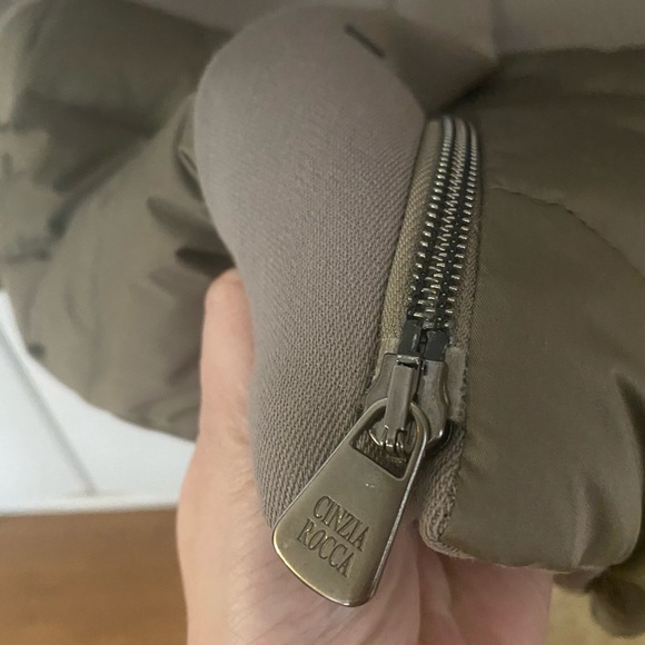 CINZIA ROCCA DUE BEIGE TAUPE WOOL HOODED COAT $985 - Picture 5 of 10